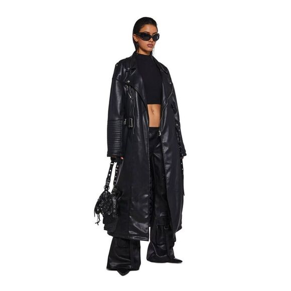 Current Mood Circuit Breaker Moto Trench Coat - Picture 6 of 6